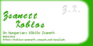 zsanett koblos business card