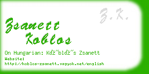 zsanett koblos business card